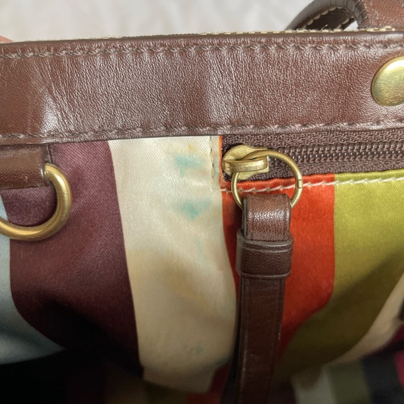 2007 almost vintage Coach Bag. Brown/Beige outside, striped colour inside - Picture 8 of 12